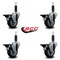 Service Caster 3.5'' Thermoplastic Rubber Swivel 1'' Expanding Stem Caster Set with Brake, 4PK SCC-EX20S3514-TPRB-PLB-1-4 - alternate 4